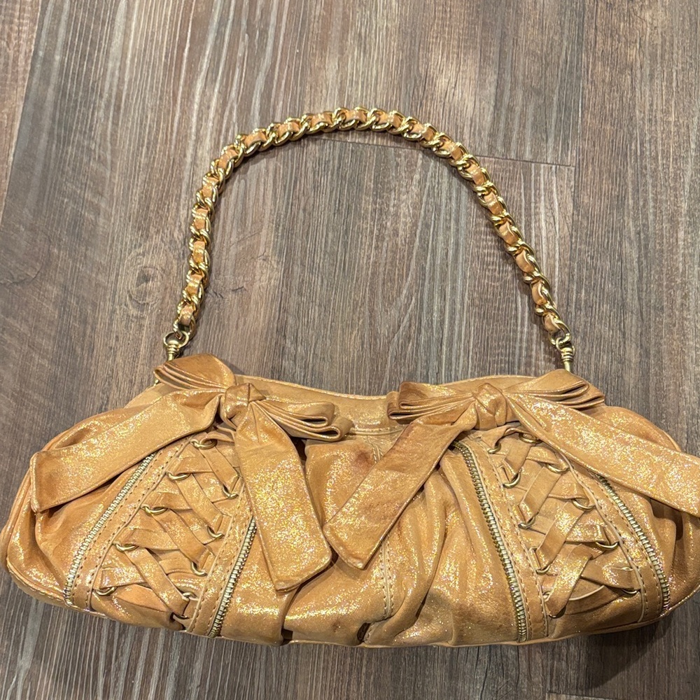Isabella Fiore GORGEOUS Gold Shimmer Leather shoulder/handbag